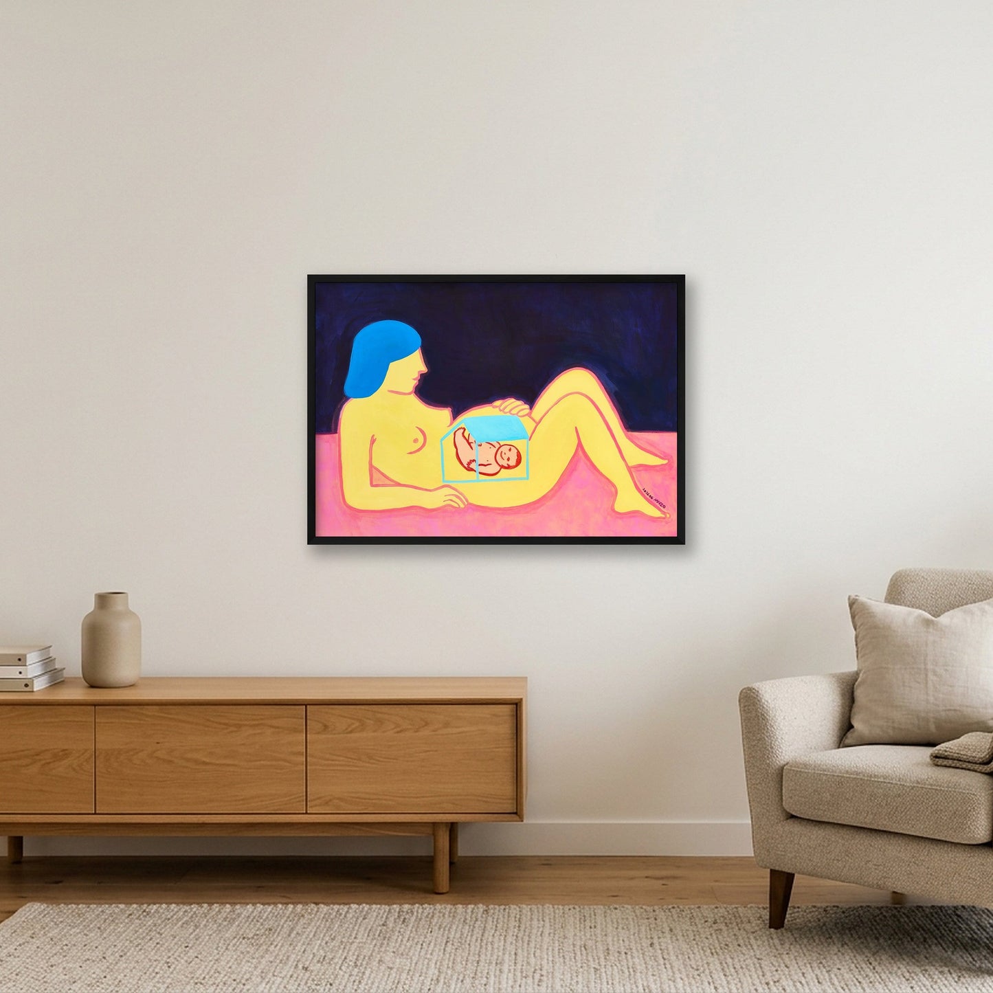 Tiny but the Uinverse — 84×59cm, 33×23" Black Frame